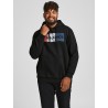 Jack & Jones Plus Corp logo sweat hoodie - Sort