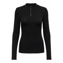 JDY FRANSISKA  HIGHNECK TOP - SORT