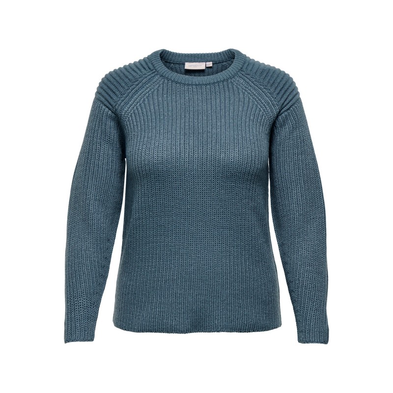 Only Carmakoma Lyssa Strik pullover - Blue Mirage