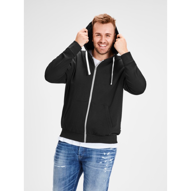 Jack & Jones Plus Holmen zip hoodie - Sort