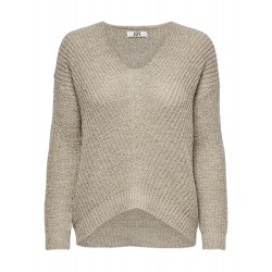 JDY New Megan Strik Pullover - Cement