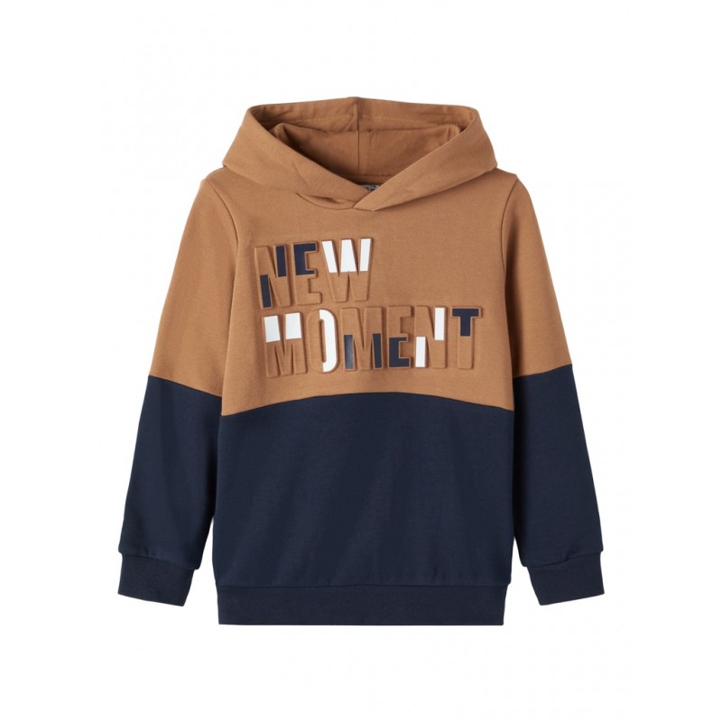 NAME IT KIDS langærmet sweat hoodie - TOASTED COCONUT