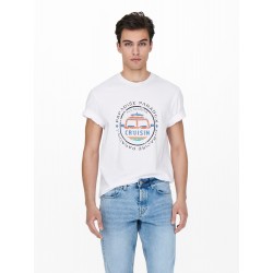 ONLY & SONS Ted kortærmet T-shirt - Bright White