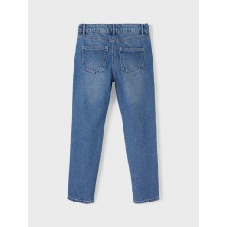 NAME IT KIDS PIGE ROSE HIGH WAIST MOM JEANS- MEDIUM BLUE