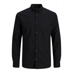 JACK & JONES PLUS Langærmet Hør Skjorte - Sort