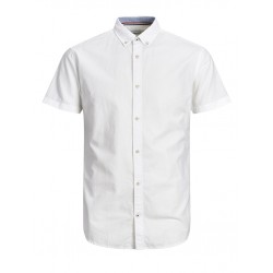 Jack & Jones Plus Kortærmet Hør Skjorte - Hvid