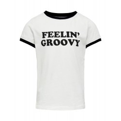 Kids Only Ginna Feelin' groovy T-shirt - Cloud dancer