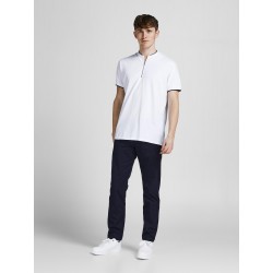 JACK & JONES Kortærmet Polo M. Lynlås - Hvid