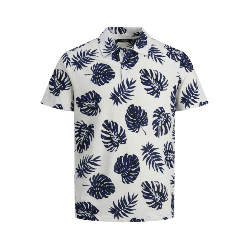 Jack & Jones Plus Tropic kortærmet Polo - Cloud Dancer