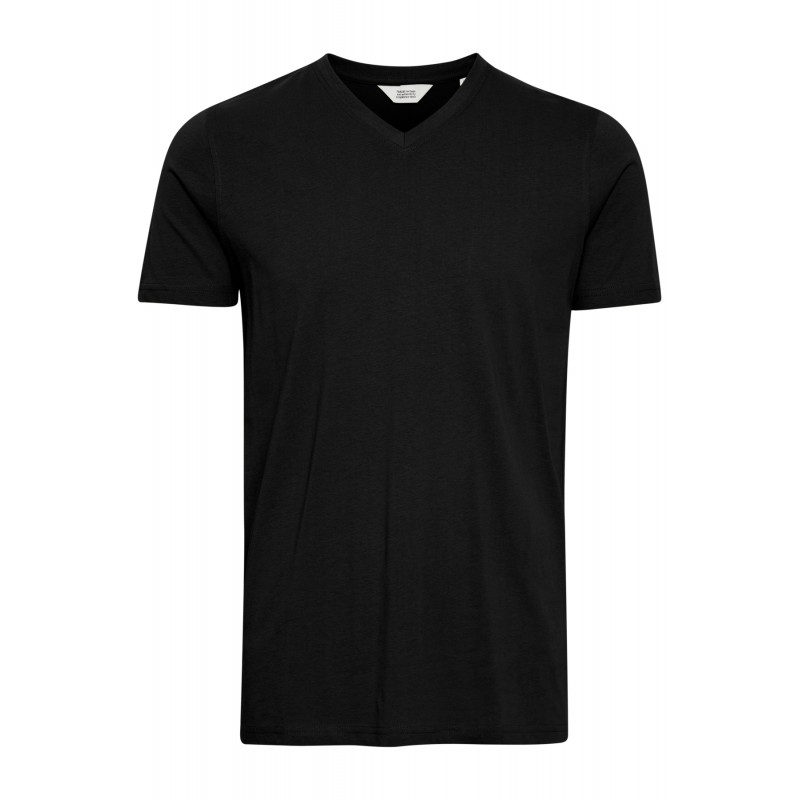 Solid Rock kortærmet v-hals T-shirt - True Black