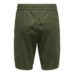 Only & Sons Linus hørblandings shorts - Olive Night