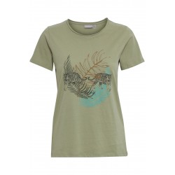 Fransa Suni T-shirt med print - Oil Green