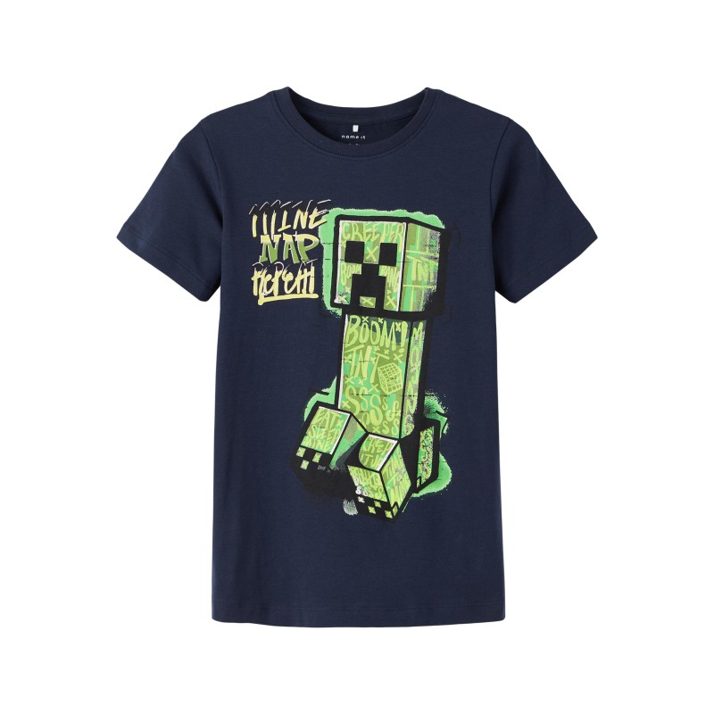 Name It Kids Minecraft T-shirt - Dark Sapphire