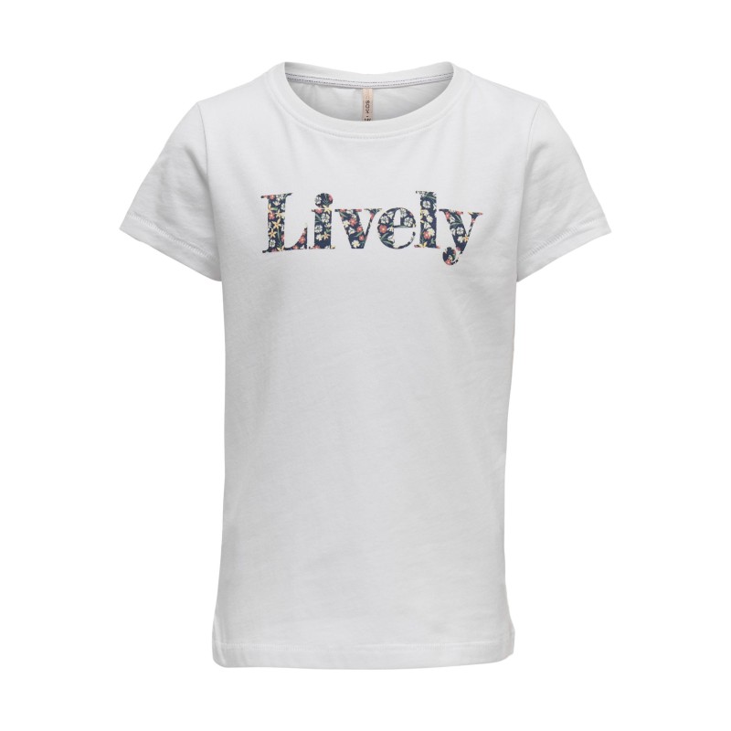 Kids Only Sally kortærmet top med blomster - Bright White