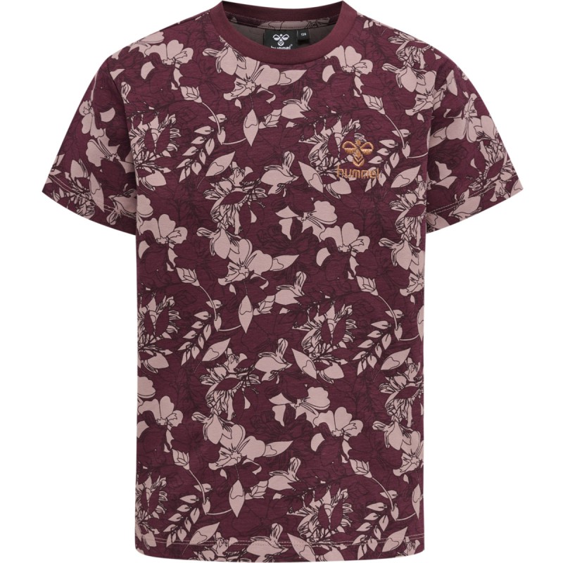 Hummel Hazel blomstret T-shirt - Windsor Wine