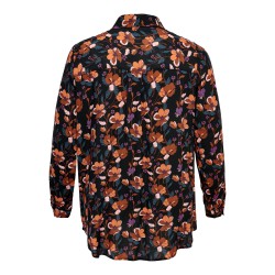 Only Carmakoma Plus Size Lolli langærmet skjorte - Sort