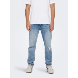 ONLY & SONS Ripped Jeans - Blue Denim