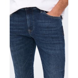 ONLY & SONS Loom Slim Jeans - Dark Blue Denim