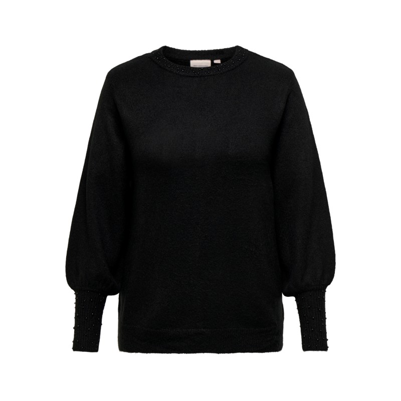 ONLY CARMAKOMA Caralexi Langærmet Bead Pullover Knt - Black