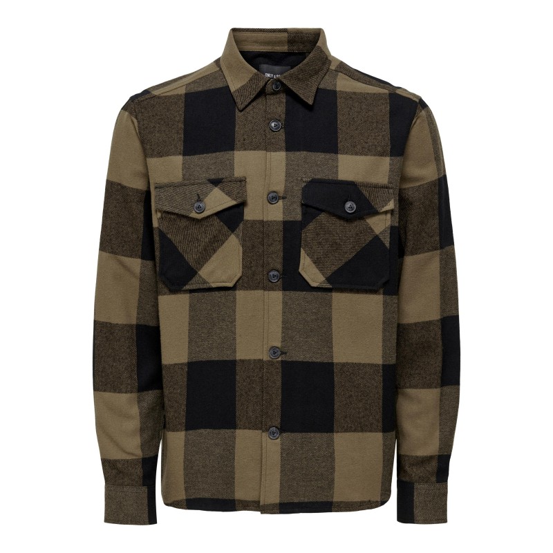 ONLY & SONS Milo Langærmet Ternet Overshirt - Partridge