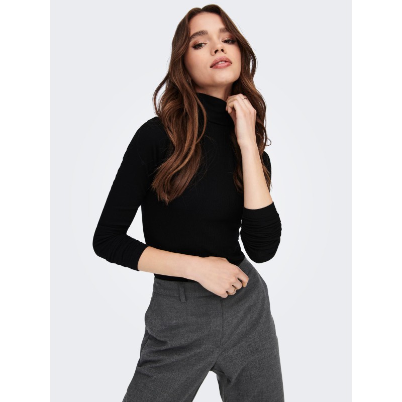 ONLY Sille Rullekrave Slim Top - Black