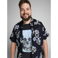 JACK & JONES Plus Hazy Kortærmet Skjorte - Dark Navy