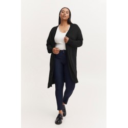 FRANSA Plus Lume Lang Strik Cardigan - Sort