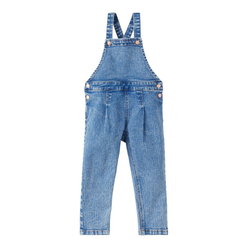 NAME IT Mini Becky Denim Overall - Medium Blue Denim