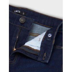 LMTD Linette Højtaljet Brede Denim Jeans - Dark Blue Denim