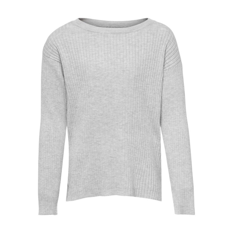 KIDS ONLY Mia Langærmet Strik Pullover - Light Grey Melange