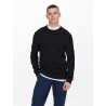 ONLY & SONS Phil Struktur Crew Neck Striktrøje - Dark Navy