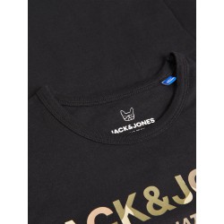 JACK & JONES Camo Crew Neck T-shirt - Sort