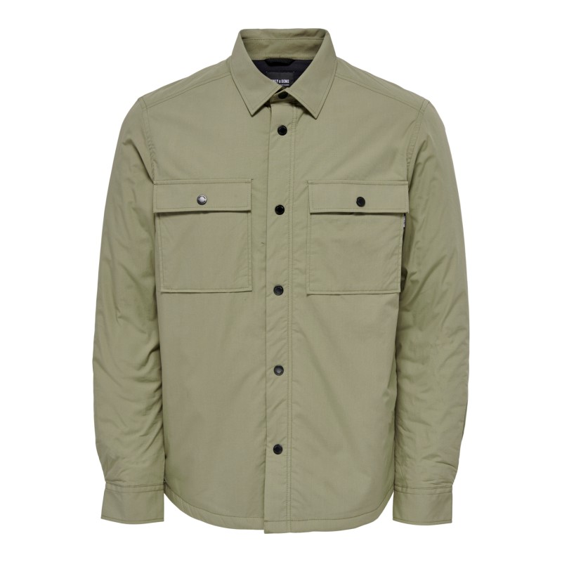 ONLY & SONS Onsbrick Ovr Poplin Solid Padded Shirt - Fallen Rock