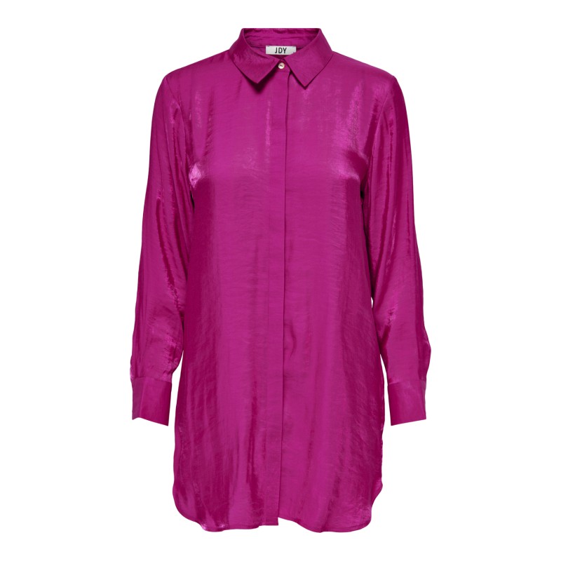 JDY Paris Langærmet Lang Shirt Vævet - Festival Fuchsia