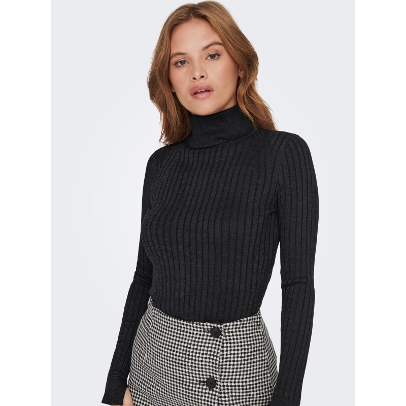 ONLY Glimmer Rullekrave Pullover - Sort