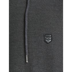 JACK & JONES Structure Sweat Hoodie - Grey Melange