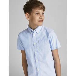 JACK & JONES Junior Oxford Kortærmet Skjorte - Cashmere blue