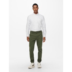 ONLY & SONS Neil Langærmet Oxford Skjorte - Hvid