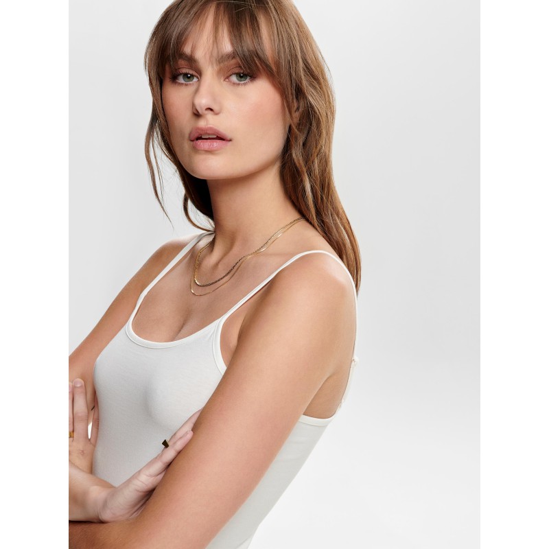 JDY Ava Singlet Top - Cloud Dancer