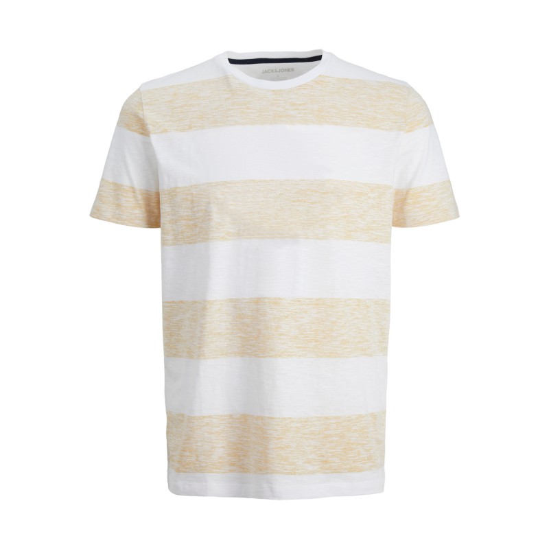 JACK & JONES Summer Stripe Tee Kortærmet Crew Neck - Flint Stone