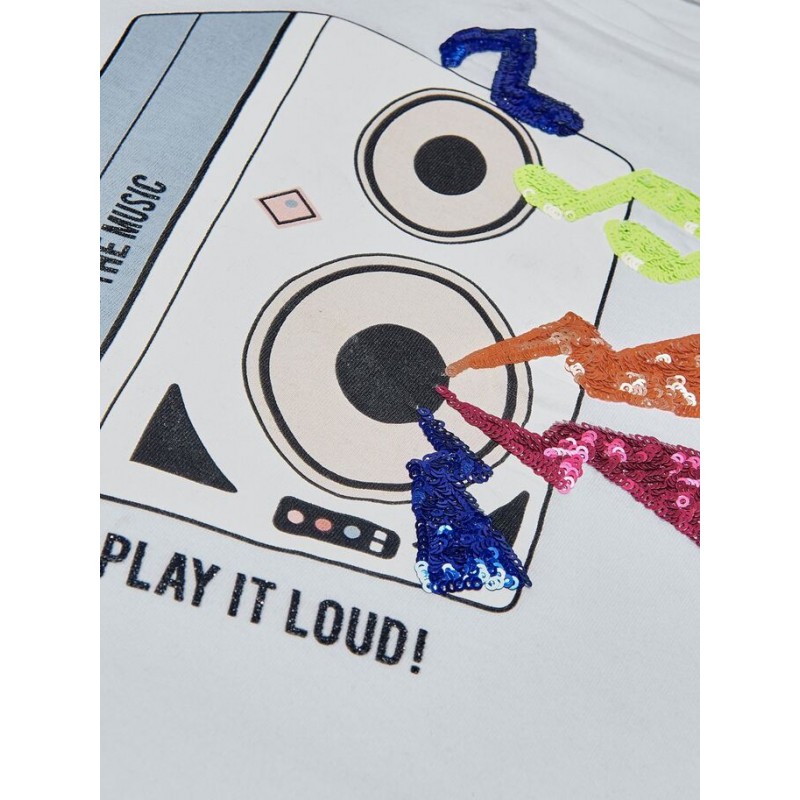 KIDS ONLY IZZY S/S PHONE/SPEAKER - Brigth White