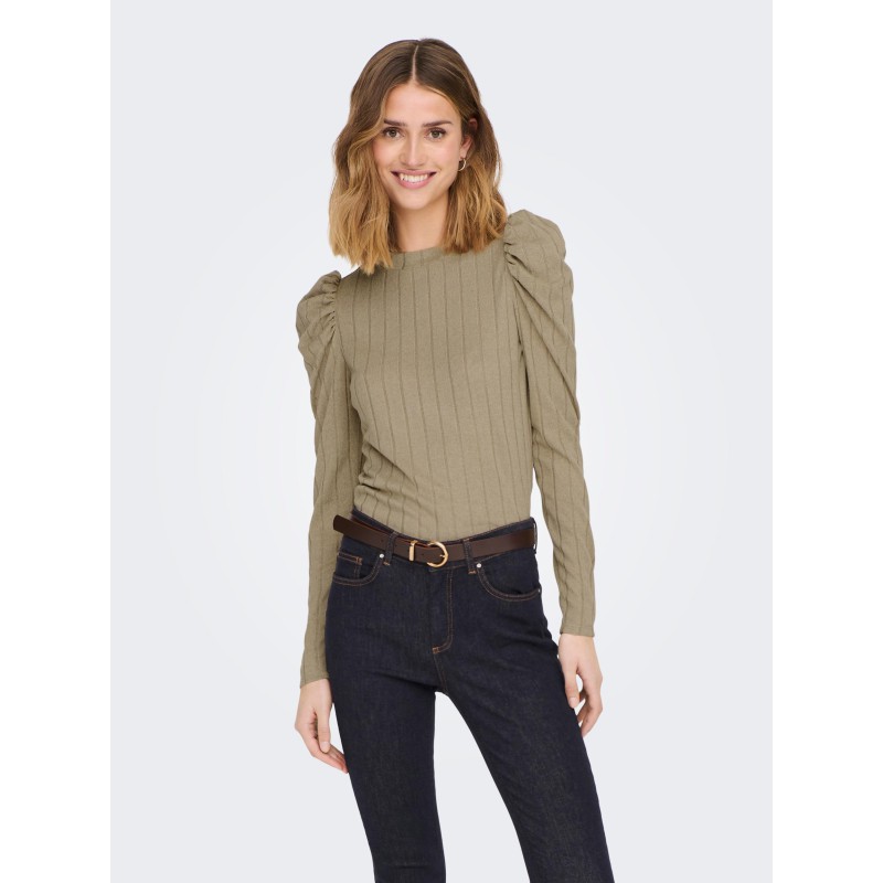 JDY Tonsy Lina Puff Sleeve Top - Warm Sand