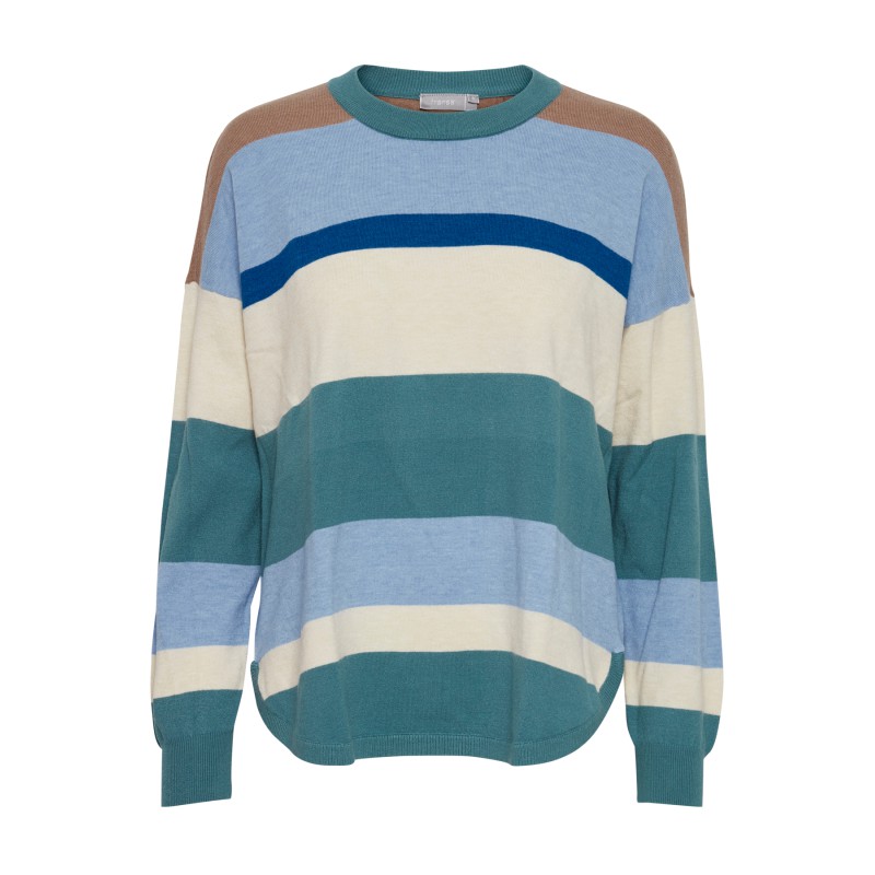 FRANSA Melani Stribet Pullover - Bristol Blue