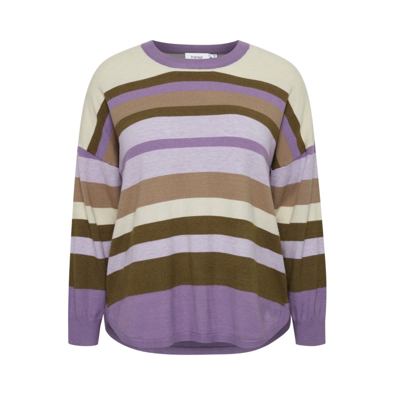 FRANSA Plus Viskose Strik Pullover - Purple Haze