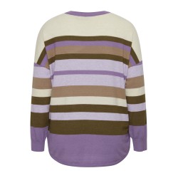 FRANSA Plus Viskose Strik Pullover - Purple Haze