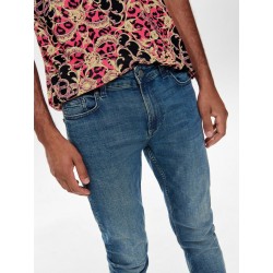 ONLY & SONS PERFORMANCE JEANS WASHED - BLUE DENIM