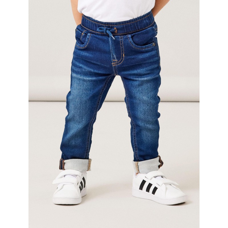 NAME IT Mini Ryan Slim Sweat Jeans - Dark Blue Denim