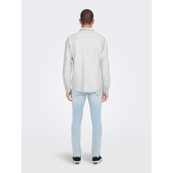 ONLY & SONS Bane Denim Skjorte - Light Blue Denim