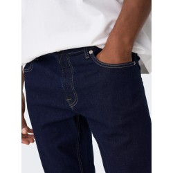 ONLY & SONS Loom Slim Denim Jeans - Dark Blue Denim