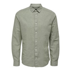 ONLY & SONS Caiden Solid Linen Skjorte - Swamp